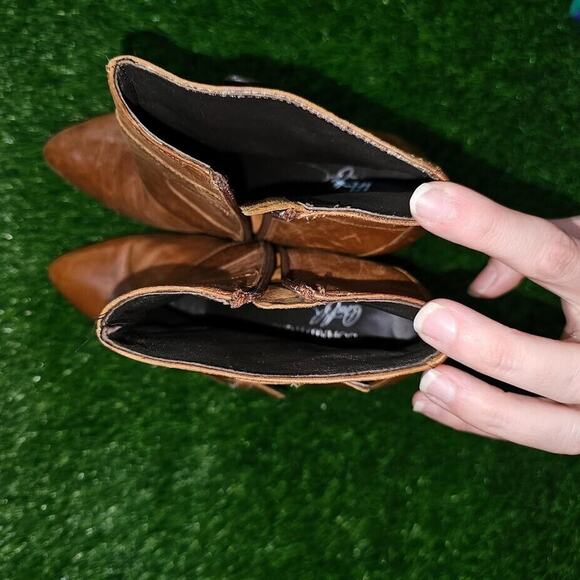 Donald Pliner Women Estero Brown Leather Moto Biker Buckle Ankle Boots US 7 - Picture 8 of 8